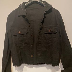 Black Denim Jacket with embellishment